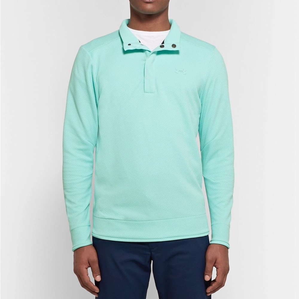NWT Under Armour - Storm SweaterFleece ColdGear Golf Top Turquoise